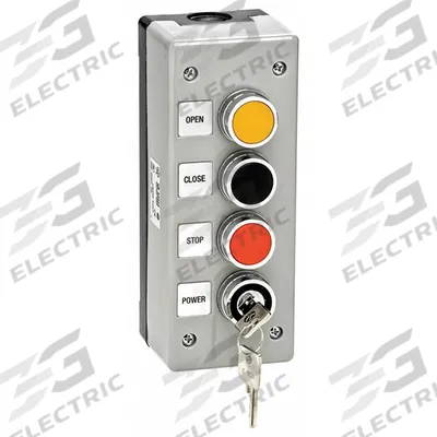 AMERICAN GARAGE DOOR Control Station: Open-Close-Stop, Double Pole, Outdoor - Push Button Garage Door Control Stations