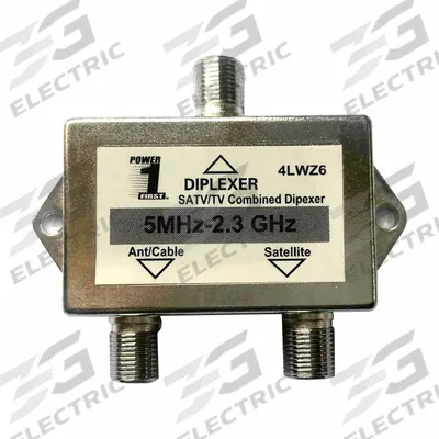 POWER FIRST Cable Splitter: (1) F-Type Female x (2) F-Type Female Splitter, Max. 2,300 MHz - Coaxial Splitters & Adapters for Data, Audio & Video