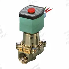 REDHAT Solenoid Valve: 2-Way, Normally Closed, 1/2 in Pipe Size, 110V AC/120V AC, High Temp (MPN 8222G002). Key specifications — Coil Enclosure: Watertight; Pipe Size: 1/2 in; Voltage: 110V AC; Brand: REDHAT.