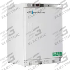 AMERICAN BIOTECH SUPPLY Lab Refrigerator: 5.2 cu ft, Undercounter, 1°C to 10°C, 24 in Overall Dp (MPN ABT-HC-UCFS-0504G). Key specifications — Door Opening Style: Right; Color: White; Alarm Type: Temperature; Manufacturer Part Number: ABT-HC-UCFS-0504G; Brand: AMERICAN BIOTECH SUPPLY; Product Type: Lab Refrigerator; Door Type: Swing Glass; Refrigerant Type: R-600a.