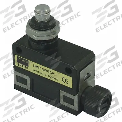 Dayton Limit Switch: Plunger Actuator, 33 mm Mounting Hole Horizontal Center to Center Distance - Top-Mount Plunger Limit Switches