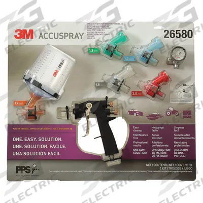 3M Conventional Spray Gun Kit: HVLP, 1/2 in to 12 in, 1/4 in Air Inlet Size - HVLP Spray Guns