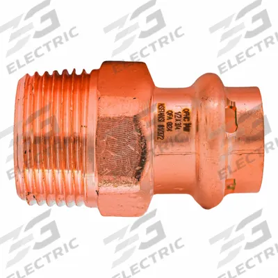 QUICKFITTING SUREPRESS Crimp Adapter Fitting: 1/2 in CTS x 3/4 in Pipe size - Plumbing Copper & Bronze Press Tube Fittings with Seal Window