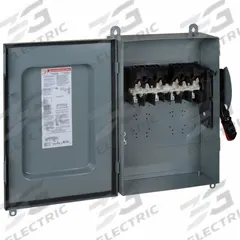 SQUARE D Safety Switch: Non-Fusible, 30 A, Three Phase, 600V AC, Galvanized Steel, Indoor/Outdoor (MPN HU461AWK). Key specifications — attr867131: SQUARE D.