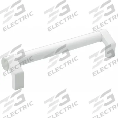 ELESA Pull Handle: Threaded Holes, Aluminum, White, M8 Screw Size, 1.3 in - Standard Pull Handles