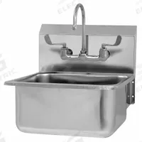SANI-LAV Hand Sink: 1 Stations, 10 in Bowl Dp, 19 in Bowl Lg, 16 in Bowl Wd, Faucet Included, 18 ga (MPN 525FL). Key specifications — Includes Side Splash: Side Splash Not Included; Series: Stainless Steel Hand Wash Sink; Brand: SANI-LAV.