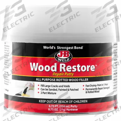 J-B WELD Putty: Wood Restore, Wood Repair, 12 oz Container Size, Can, Light Brown - Wood Repair Putties