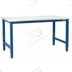 BENCHPRO Workbench: Adj Ht, Laminate, 72 in x 36 in, 6,600 lb Overall Load Capacity, Blue (MPN KD3672+LP). Key specifications — Brand: BENCHPRO.