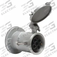 HUBBELL Pin and Sleeve Receptacle: Gray, 250V DC/600V AC, Three Phase, 200 A, 3 Pole, 4 Wire (MPN HBL4200RS2W). Key specifications — Brand: HUBBELL.