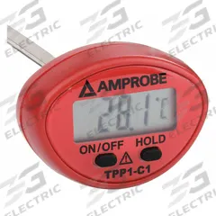 FLUKE Digital Thermometer: -122°F to 482°F /-50°C to 250°C, ±2°C @ -20 to 50°C, ±3°C Otherwise (MPN TPP1-C1). Key specifications — Brand: FLUKE; Accuracy: ±2 °C @ -20 to 50 °C, ±3 °C Otherwise.