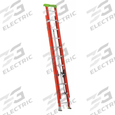 LOUISVILLE LADDER Extension Ladder: 20 ft Ladder Size, Fiberglass, 300 lb Load Capacity - Non-Conductive Fiberglass Extension Ladders