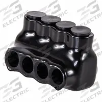 POLARIS Multitap Connector: 4 Port, Single-Sided Entry, 14 AWG – 4 AWG Wire Size, Black (MPN IPL4-4B). Key specifications — Body Material: Aluminum; Brand: POLARIS.