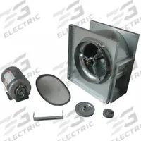 Blower: 22 1/8 in Wheel Dia, Belt Drive, Includes Drive Pack, 7,070 cfm, 2 hp, 115/230V AC, 1 Ph (MPN 7HR46). Key specifications — Rotation: CW; Brand: DAYTON; Motor Housing Design: Open Motor; Nominal Voltage: 115/230V AC.