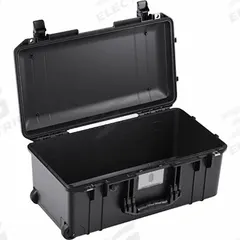 PELICAN Protective Case: 10 3/4 in x 21 5/8 in x 9 in Inside, No Foam, Black, Mobile, 9 lb Wt (MPN 1556AIRNF). Key specifications — Closure Type: Press Button; Brand: PELICAN; Carry-On Size: No.