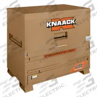KNAACK Piano-Style Jobsite Box: 48 in W x 30 in D x 49 in H, 36.2 cu ft, Tan (MPN 79-D-KL). Key specifications — attr1116233: Tan; attr1116253: KNAACK; attr1222022: Includes Proprietary Recessed Padlock.