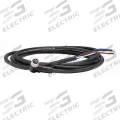 Cordset: M8 Female Right Angle X Bare Wire, 4 Pins, Black, PUR, 2 m Cable Lg, 18 AWG Wire Size (MPN XZCP1041L2). Key specifications — Cable Jacket Color: Black; End 1 Mounting Orientation: Right Angle; End 1 Gender: Female; End 1 Connection Type: M8; Cable Jacket Material: PUR; Brand: TELEMECANIQUE SENSORS; IP Rating: IP65; End 2 Connection Type: Bare Wire.