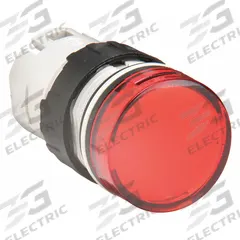 SCHNEIDER ELECTRIC Pilot Light Head: 16 mm Panel Mounting Hole Dia, Red, Smooth, LED, XB5 Series (MPN ZB6AV4). Key specifications — Brand: SCHNEIDER; Compatible Lamp Module Type: Integral LED Module; Compatible with Series: XB5.