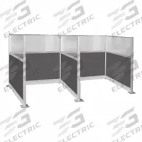 VERSARE Cubicle Kit: 72 in Overall Ht, 72 in Overall Wd, 5 Panels, Charcoal Gray (MPN 1859387). Key specifications — Panel Color: Charcoal Gray; Brand: VERSARE; Panel Material: Fabric; Window Style: Fluted.