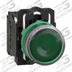 SCHNEIDER Illuminated Push Button: Illuminated, Flush Profile, Non-Metallic, 22 mm, 2NO (MPN XB5AW33B3). Key specifications — Brand: SCHNEIDER; Action: Momentary; Series: XB5; Push Button Material Type: Non-Metallic.