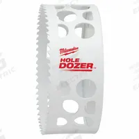 MILWAUKEE Hole Saw: 4 3/8 in Saw Dia., 3.5 Teeth per Inch, 1 5/8 in Max. Cutting Dp, Bi-Metal (MPN 49-56-9648). Key specifications — attr1098070: 3.5; attr1098087: MILWAUKEE; attr1098073: 5/8"-18.