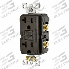 LEVITON Receptacle: Decorator Duplex, 5-20, Brown, 125V AC, 20 A, 2 Pole / 3 Wire (MPN AFTR2)