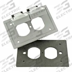 LEVITON Coverplate: Polycarbonate, Duplex Receptacles, 1 Gangs, 4 9/16 in Overall Ht, Gray (MPN 4976-FS). Key specifications — Brand: LEVITON; Color: Gray; Compatible with Product Type: Duplex Receptacles; Mounting Orientation: Horizontal.