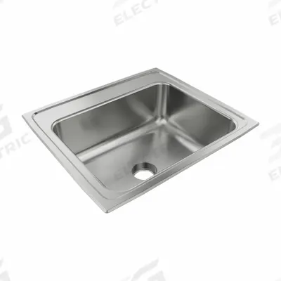 JUST MANUFACTURING Bowl Drop-In Sink: 22 in Overall Lg, 19 1/2 in Overall Wd - One-Bowl Counter-Mounted Kitchen & Bar Sinks without Faucets