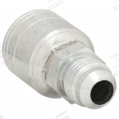 AEROQUIP Hydraulic Crimp Fitting: Steel x Steel, Straight, -4 For Hose Dash Size, Male x Genderless (MPN 1AA6MJ4). Key specifications — Fitting Gender: Male x Genderless; Fitting Connection Type: JIC x Crimp; Thread Size: 9/16"-18; For Hose Dash Size: -4; Brand: AEROQUIP.