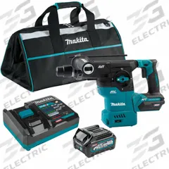 MAKITA Cordless Rotary Hammer Kit: SDS-Plus, 3 1/8 in max, Battery/Rapid Optimum Charger, 4.0 Ah (MPN GRH08M1). Key specifications — attr113796: MAKITA; attr113808: 0 bpm to 4,500 bpm; attr113803: Yes; attr113838: Hammer and Rotate; attr113809: Yes; attr113815: Rapid Optimum Charger.