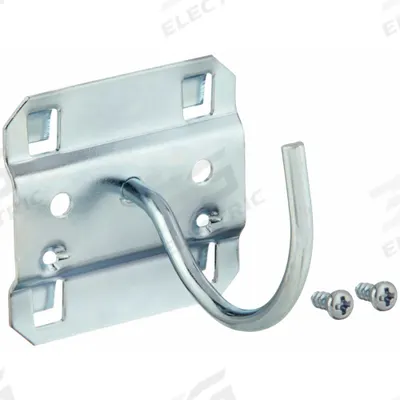 APPROVED VENDOR Curved Pegboard Hook: 2 7/8 in x 2 1/4 in, Screw-In, Surface - Hooks for Square-Hole Pegboard