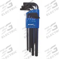 WESTWARD Hex Key Set: 6 - 10 Pieces, L, Metric, Std End, Long, 9 Pieces, Organizer, Black Oxide (MPN 2CYC2). Key specifications — attr1205553: Not Tether Capable; attr1205554: WESTWARD; attr1205568: Black Oxide; attr1293176: 6 - 10 Pieces.