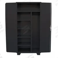 JAMCO Storage Cabinet: 36 in x 24 in x 78 in, 5 Shelves, Swing Handle & Padlock Hasp, 14 ga Panel (MPN MS236BL). Key specifications — attr113683: 20 in X 20 in; attr113700: Adjustable; attr113673: Legs; attr113674: Black; attr113686: No; attr113685: Assembled; attr113675: Shelves; attr66488: JAMCO.