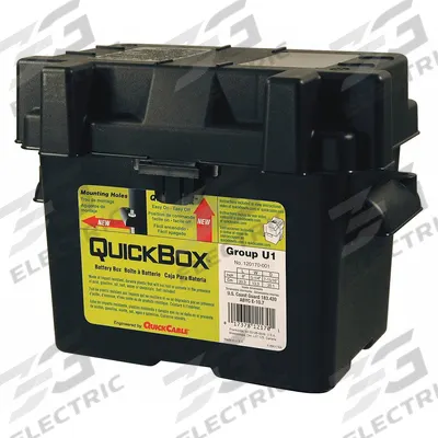 QUICKCABLE Battery Box: 12-Volt Vehicles, Group U1 Fits Battery Size Group, 8 in Inside Lg - Standard Battery Boxes