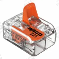 WAGO Lever Wire Connector: 2 Port, 20 AWG – 10 AWG Solid Wire Size Range, 30 A, 600 V, 221 Series (MPN 221-612/K194-4045). Key specifications — attr1307071: WAGO; attr1307104: Lever; attr1351713: 221.