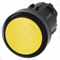 SIEMENS Flush Push Button: 22 mm Mounting Size, Non-Metallic, Maintained (MPN 3SU1000-0AA30-0AA0). Key specifications — Brand: SIEMENS; Action: Maintained; Series: 3SU; Push Button Material Type: Non-Metallic.