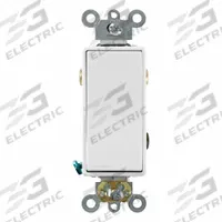 LEVITON Wall Switch: Rocker Switch, 3-Way, Maintained, White, 120/277V AC, 20 A (MPN 5623-2W). Key specifications — Illuminated: Yes; Voltage Rating: 120/277V AC.
