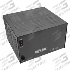 TRIPP LITE DC Power Supply: Precision Regulated AC-to-DC Conversion, 120 V AC Input Volt - Max, LED (MPN PR 40). Key specifications — Calibration Certificate Type: Not Certified; Manufacturer Part Number: PR 40; Brand: TRIPP LITE; Power Supply Type: Precision Regulated AC-to-DC Conversion.