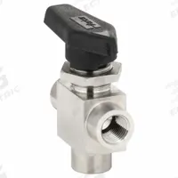 PARKER Manual Three-Way Ball Valve: 1/4 in, 316 Stainless Steel, L Flow, FNPT x FNPT x FNPT, Lever (MPN 4F-MB6XPFA-SSP). Key specifications — Brand: PARKER; Handle: Lever.