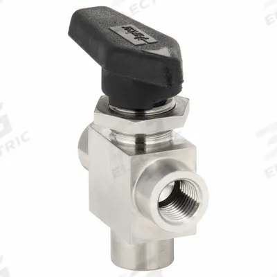 Parker Manual Three-Way Ball Valve: 1/4 in, 316 Stainless Steel, L Flow, FNPT x FNPT x FNPT - Stainless Steel Ball Valves