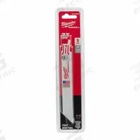 MILWAUKEE Reciprocating Saw Blade: 10 Teeth per Inch, 6 in Blade Lg, 0.04 in Blade Thick, 5 PK (MPN 48-00-5092). Key specifications — attr1109198: 10; attr1109200: Flexible for Curved Cuts; attr1109201: Straight; attr1109209: MILWAUKEE.