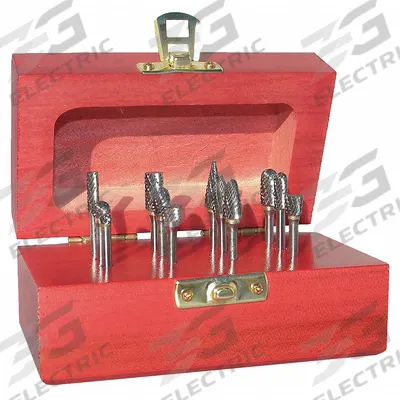 APPROVED VENDOR Carbide Bur Set: 1/4" Shank, Double Cut, 1/4" to 1/2" Head Dia - Double-Cut Carbide Bur Sets