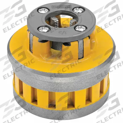 DEWALT Manual Threader Die Head: 12R, For 1/2 in Pipe, NPT, High Speed Steel - Die Heads for Handheld Pipe Threaders