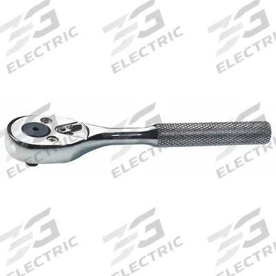 PROTO Hand Ratchet: Pear, Reversible, 5 in Overall Lg, Chrome, 15° Min Arc Swing - Standard-Head Ratchets