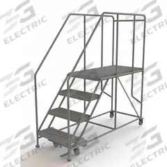 TRI-ARC Mobile Work Platform: 3.3 ft Platform Ht - Max, 24 in x 47 in, Steel, 800 lb Load Capacity (MPN WLWP142448SL). Key specifications — Mobility: Rolling; Brand: TRI-ARC; Color: Gray; Height Adjustability: Fixed Height; Includes Handrails: Handrails Included; Locking Mechanism: Foot-Activated Step Lock; Handrails: Includes Handrails.