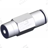 SMC Pneumatic Check Valve: Male Connector, NBR, Aluminum Alloy (Valve)/PBT (Body)/Spacer (Brass) (MPN AKH09B-N02S). Key specifications — attr291949: 5/16 in Tubing; attr291950: 1/4 in NPT; attr291957: NBR, Aluminum Alloy (Valve); PBT (Body); Spacer (Brass); attr294749: SMC.