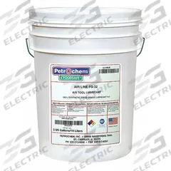 PETROCHEM Air Tool Oil: Synthetic, -67°F Min. Op Temp., 510°F Max. Op Temp., NSF H1, Food Grade (MPN FOODSAFE AIR LINE FG-32-005). Key specifications — attr1321222: Synthetic; attr1321226: 10W; attr1321227: 140; attr1321244: PETROCHEM; attr1321245: Pail.