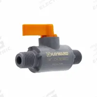 HAYWARD Manual Two-Way Ball Valve: 1/4 in, PVC, Straight, 150 psi Max. Pressure (CWP), One-Piece (MPN LCH1025AMME0000). Key specifications — Stem Material: Thermoplastic; Brand: HAYWARD; Handle: Lever.