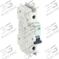SCHNEIDER ELECTRIC IEC Miniature Circuit Breaker: 1 A Amps, 60V DC, 14kA at 120/240V AC, Screw Clamp (MPN M9F42101). Key specifications — Brand: SCHNEIDER; DC Voltage Rating: 60V DC; Max. AIR Rating: 14kA at 120/240V AC; Terminal Connection: Screw Clamp; AC Voltage Rating: 240/415V AC.