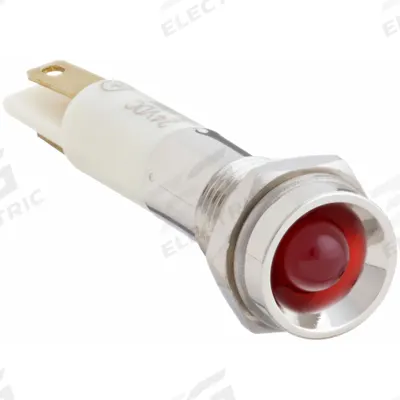 APPROVED VENDOR Protruding Panel Light: 5/16 in Panel Mounting Hole Dia, LED, Red - LED Indicator Pilot Lights