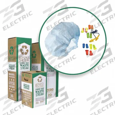 ZERO WASTE BOX Hair Nets/Ear Plugs Zero Waste Box: M, 40 in Overall Lg - Hairnet & Beard Net Prepaid Recycling